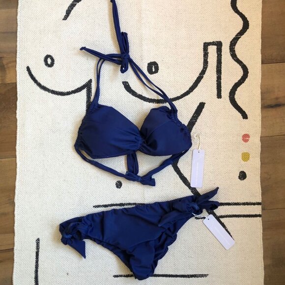 stria Swim Blue Bandeau Bikini Top - Picture 3 of 7